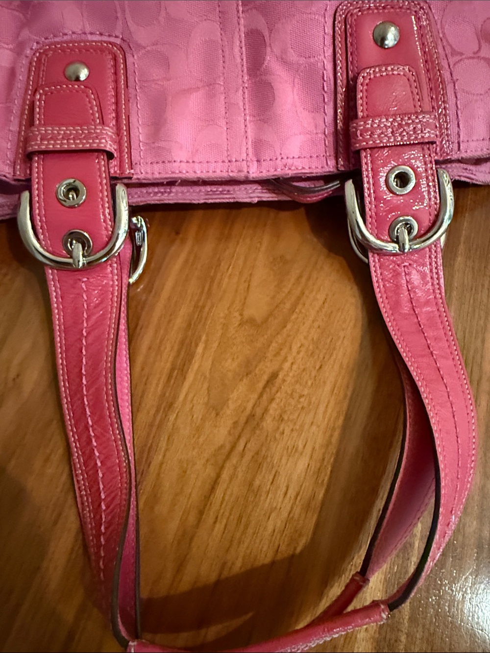 Coach Pink Monogram Soho Tote Bag - Picture 11 of 13